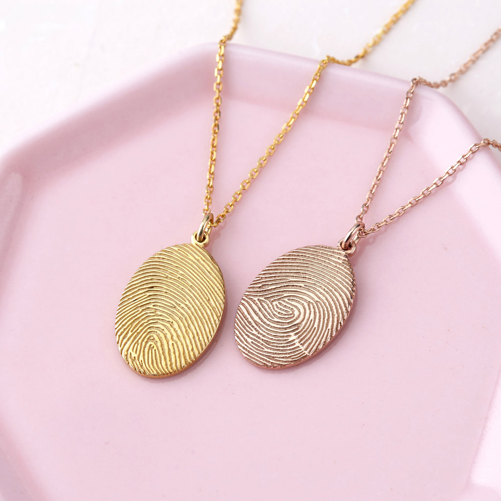 Actual Fingerprint Necklace Memorial Thumbprint Jewelry