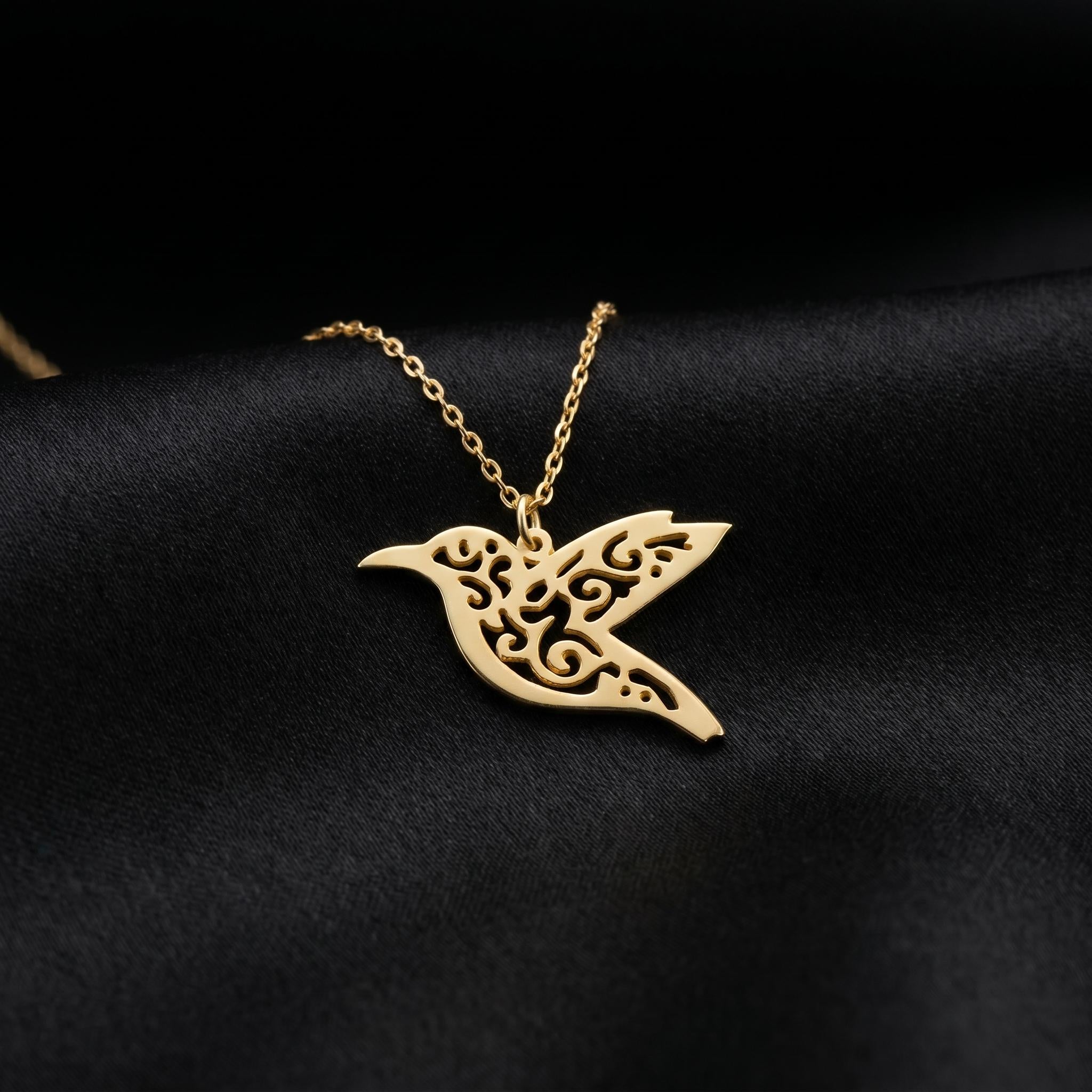 Hummingbird Necklace, Sterling Silver Bird Pendant, Nature Inspired Jewelry, Dainty Animal Necklace, Gift for Her