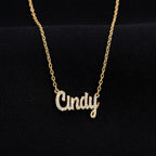 Script Name Necklace, Custom CZ Nameplate Pendant, Dainty Personalized Jewelry, Sparkly Name Gift for Her, Bridesmaid Gift
