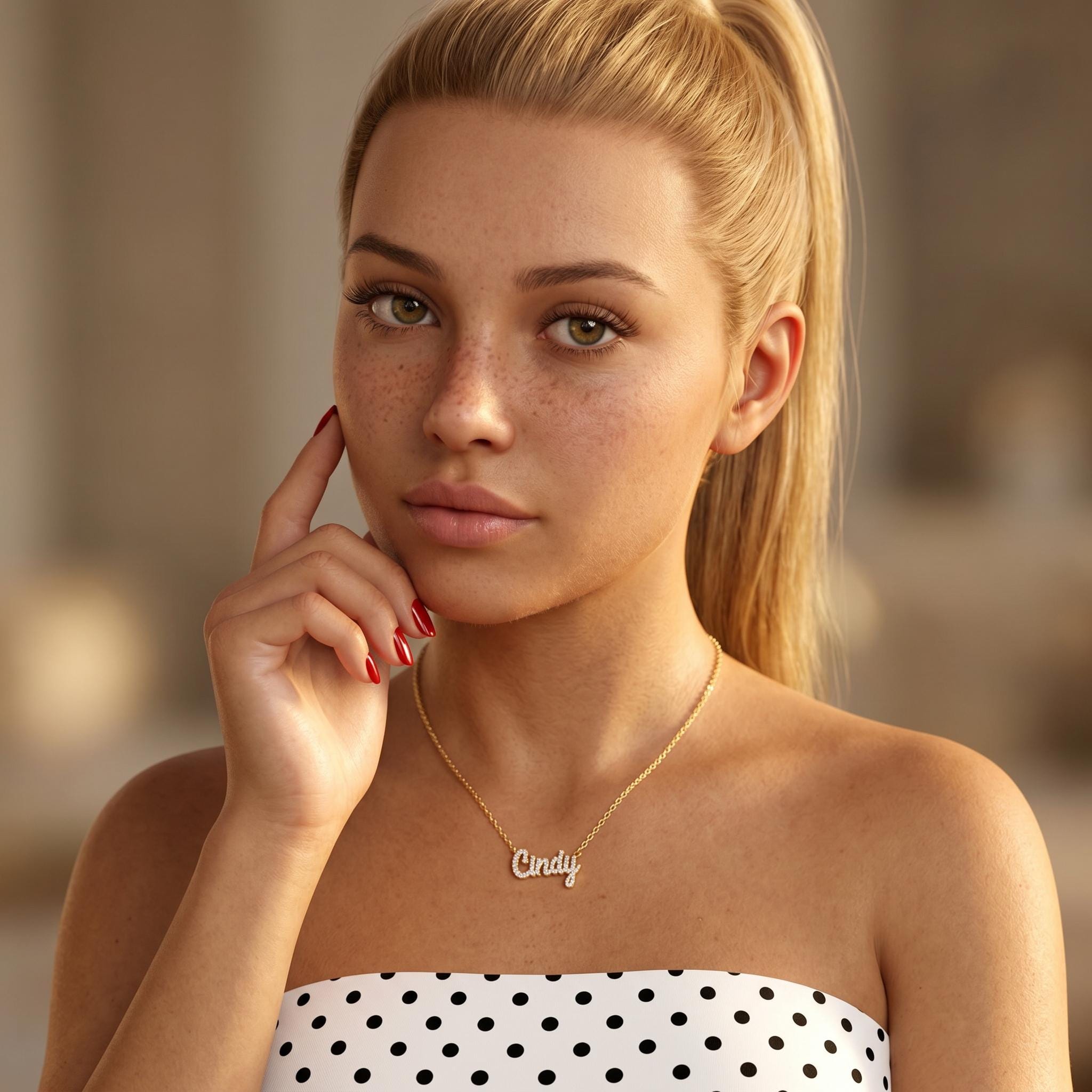 Script Name Necklace, Custom CZ Nameplate Pendant, Dainty Personalized Jewelry, Sparkly Name Gift for Her, Bridesmaid Gift