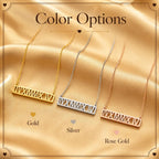 Mama Necklace, Custom Name Nameplate Pendant, Personalized Mom Necklace with Heart, New Mom Gift, Mother's Day Gift