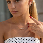 White Bead Necklace, Dainty Pearl Choker, Minimalist Beaded Necklace,925 Silver, 14K Gold Layering Jewelry, Everyday Gift for Her