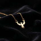 Phoenix Bird Necklace, Gold Eagle Pendant, Dainty Bird Charm Jewelry, Mythical Firebird Necklace, Minimalist Gift For Her, Women Gift