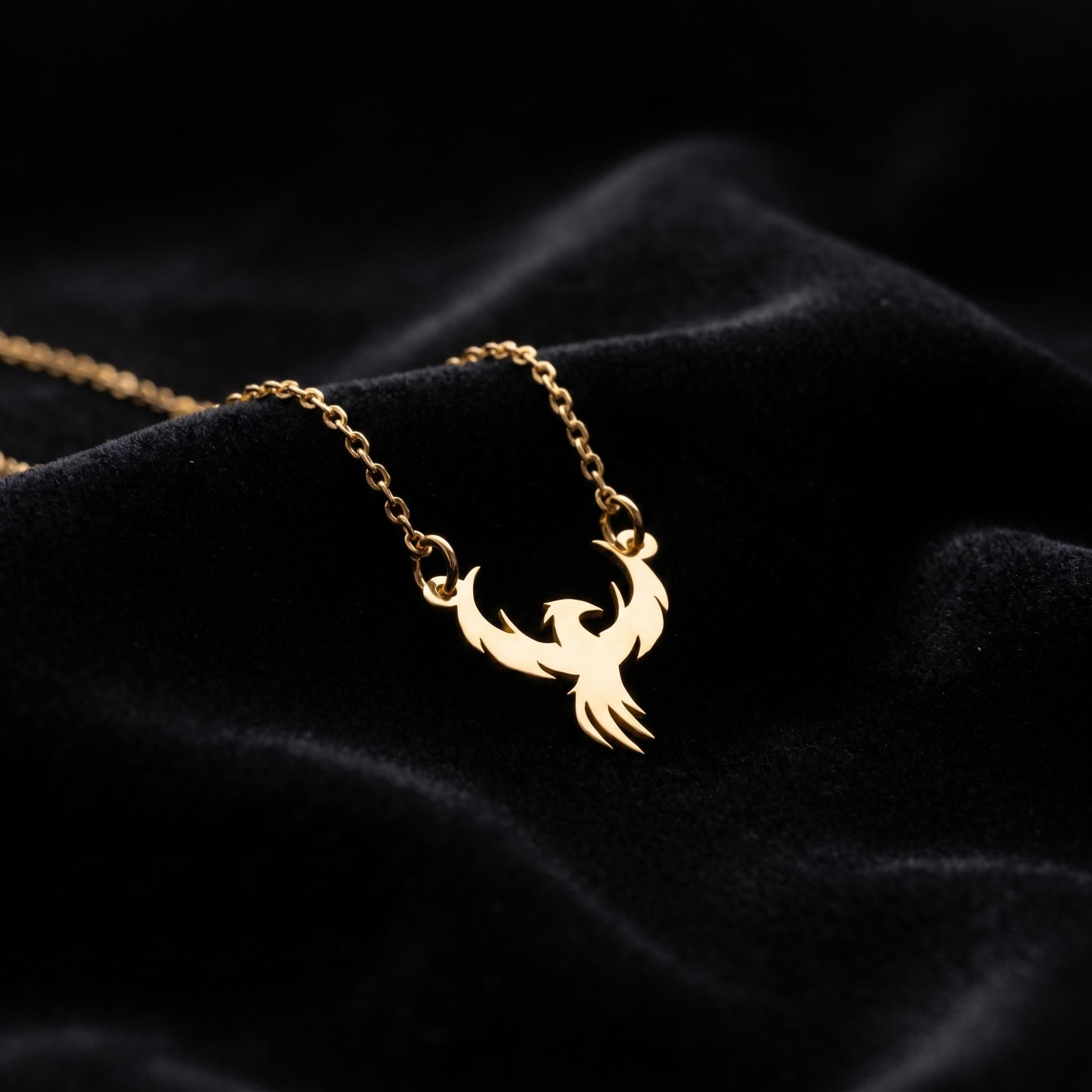 Phoenix Bird Necklace, Gold Eagle Pendant, Dainty Bird Charm Jewelry, Mythical Firebird Necklace, Minimalist Gift For Her, Women Gift