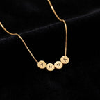 Personalized Name Bead Necklace, Custom Letter Charm Necklace, Dainty Gold Beaded Name Jewelry, Minimalist Birthday Gift For Her