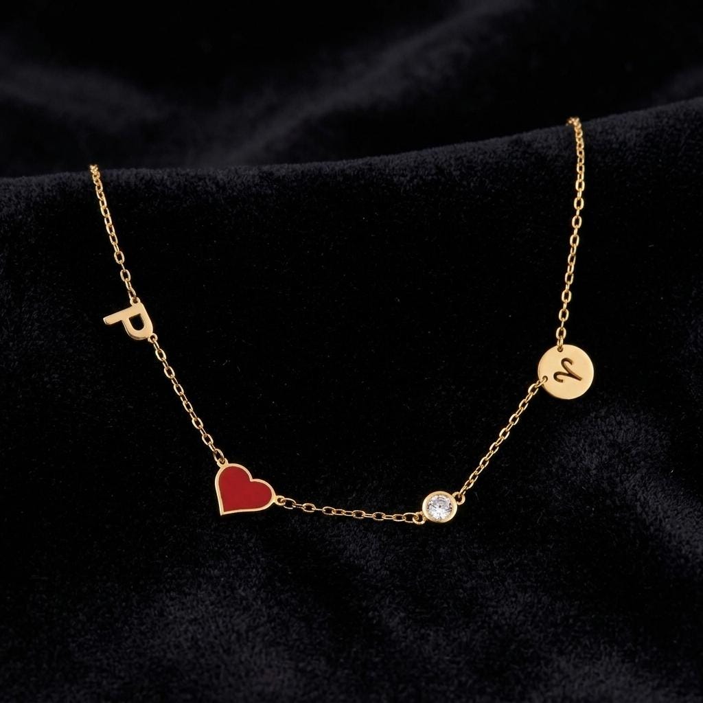 Personalized Zodiac Birthstone Necklace, Custom Star Sign Heart Charm, Dainty Gold Astrology Jewelry, Birthday Gift For Her Women