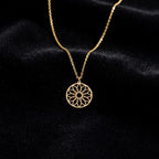 Sunflower Necklace, Boho Mandala Pendant, Sterling Silver Floral Jewelry, Nature Inspired Botanical Gift for Her