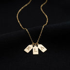 Personalized Initial Tag Necklace, Custom Letter Charm Pendant, Dainty Gold Family Name Jewelry, Mom Grandma Birthday Gift For Her