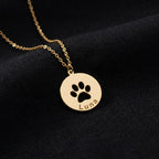 Pet Memorial Necklace, Custom Paw Print Pendant, Pet Name Urn Necklace, Dog Cat Memorial Jewelry, Pet Loss Gift