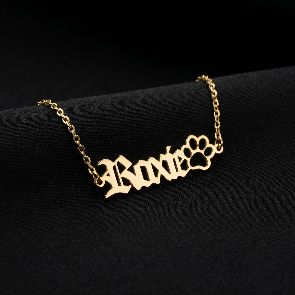 Personalized Dog Name Bracelet, Custom Pet Name Bracelet, Paw Print Jewelry, Pet Memorial Bracelet, 925 Silver 14K Gold Plated Gift