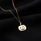 Halloween Pumpkin Necklace, Cute Pumpkin Pendant Necklace, Dainty Fall Jewelry, Spooky Season Charm, Minimalist Halloween Gift