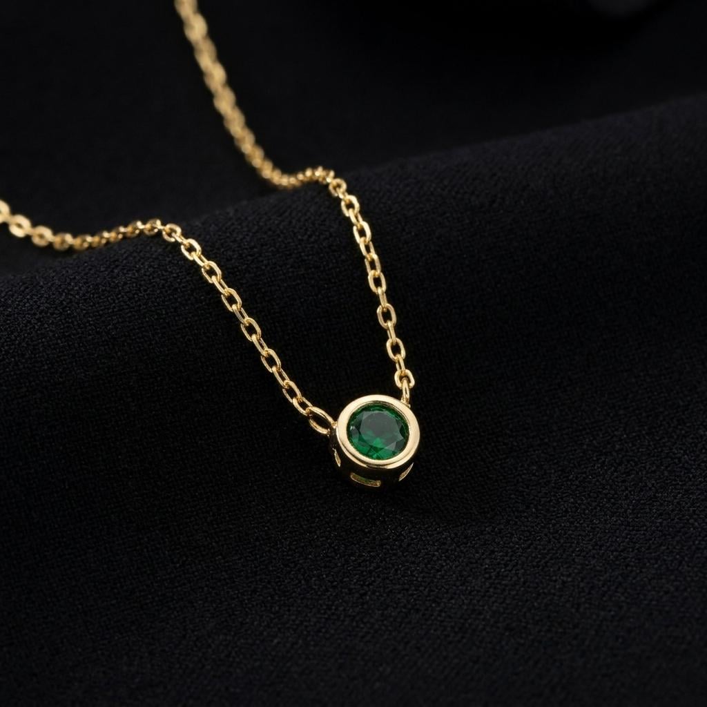 Birthstone Necklace, Custom Birth Month Pendant, Dainty Bezel Gemstone Jewelry, Personalized Birthday Gift for Her Mom