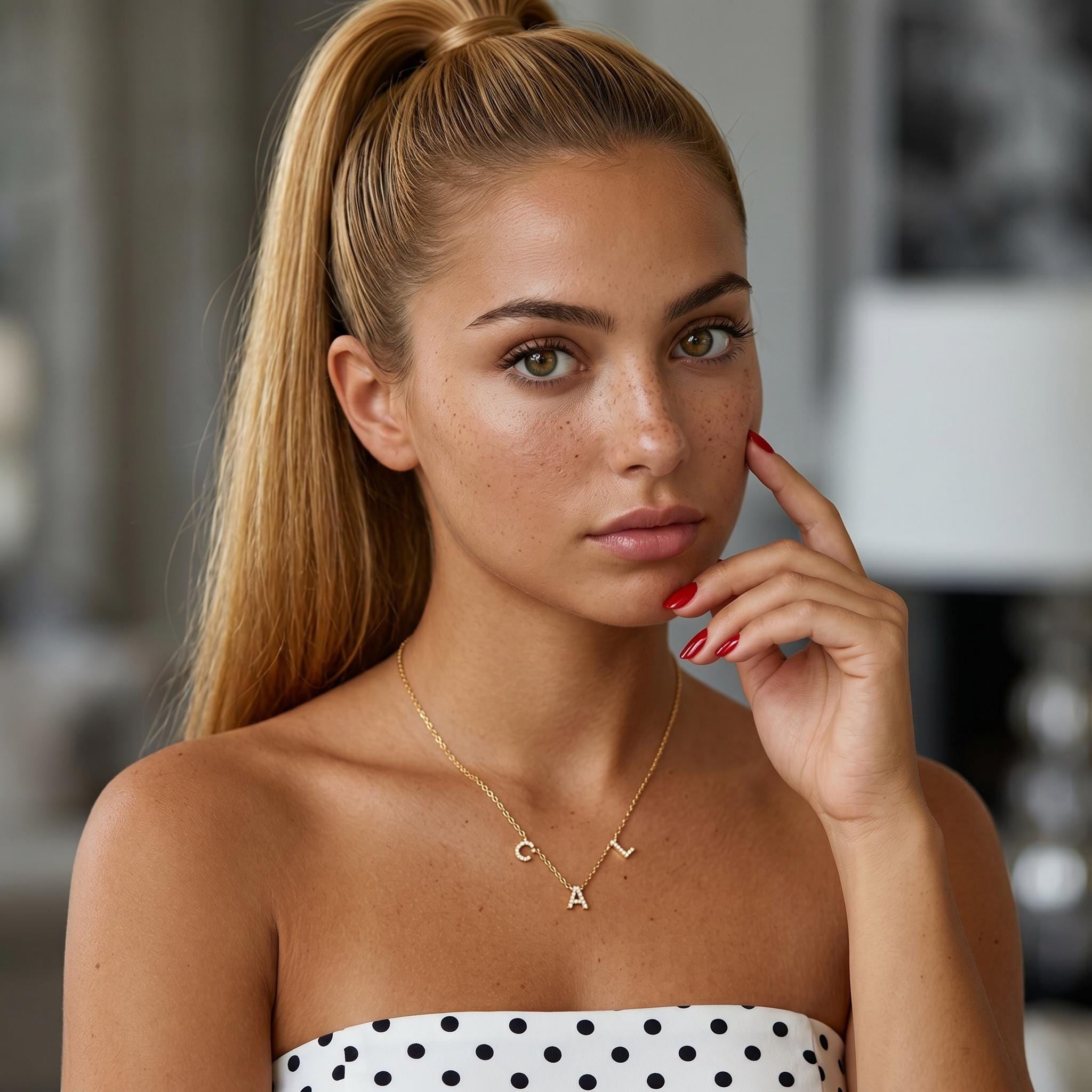 Initial Necklace, Dainty CZ Letter Charm, Sideways Initial Pendant, Cursive Alphabet Jewelry, Personalized Gift for Her