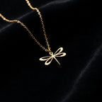 Dragonfly Necklace, Dainty Gold Dragonfly Pendant, Minimalist Nature Jewelry, Symbolic Charm Necklace, Birthday Gift For Her Women