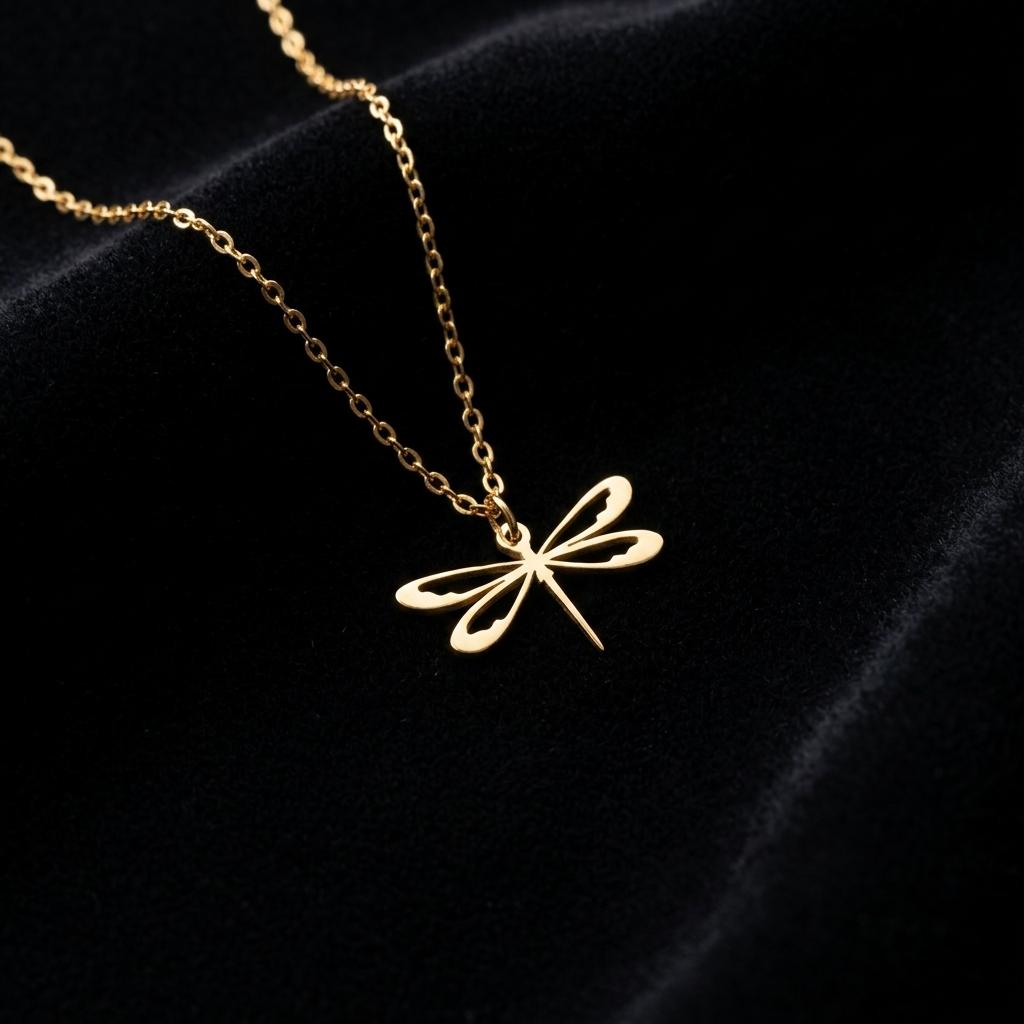Dragonfly Necklace, Dainty Gold Dragonfly Pendant, Minimalist Nature Jewelry, Symbolic Charm Necklace, Birthday Gift For Her Women