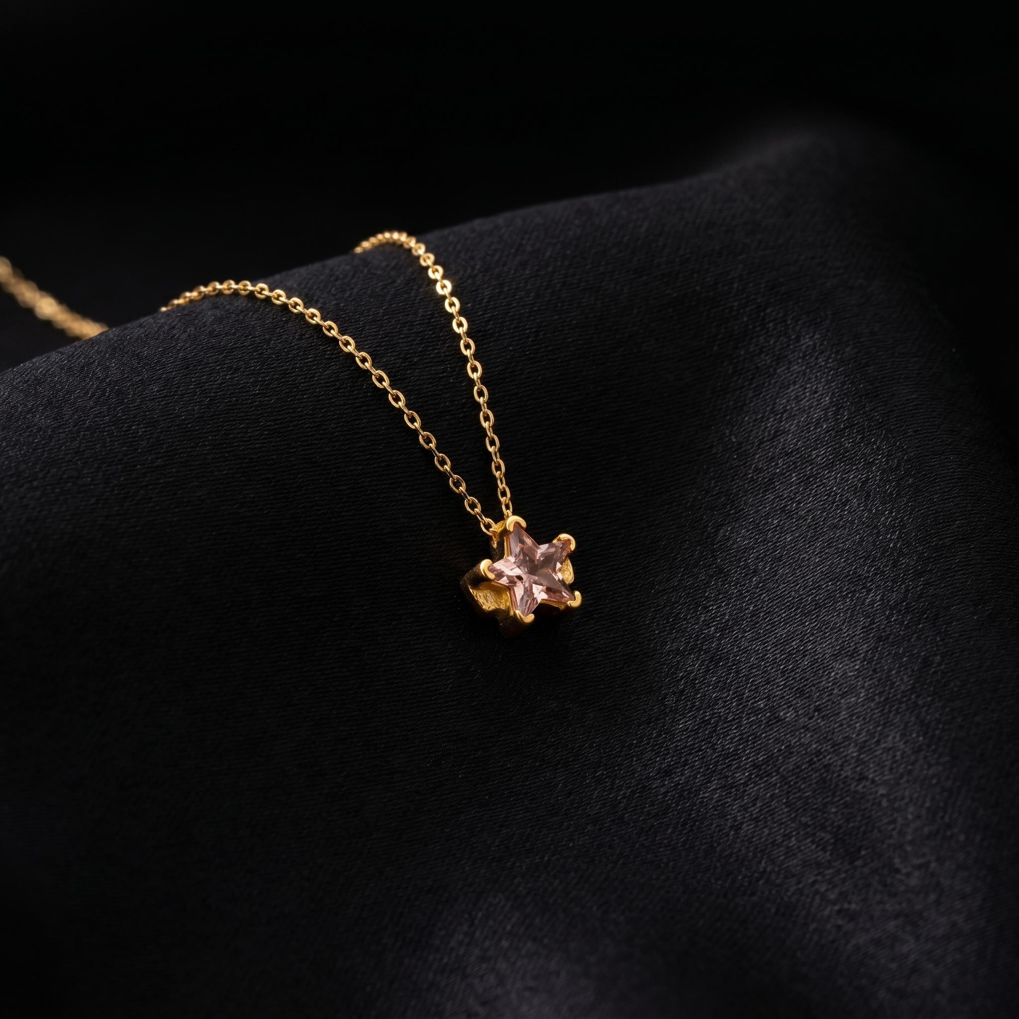 Personalized Star Birthstone Necklace, Custom Birth Month Charm Pendant, Dainty Gold Celestial Star Jewelry, Birthday Gift For Her